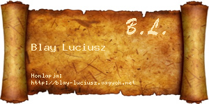 Blay Luciusz névjegykártya